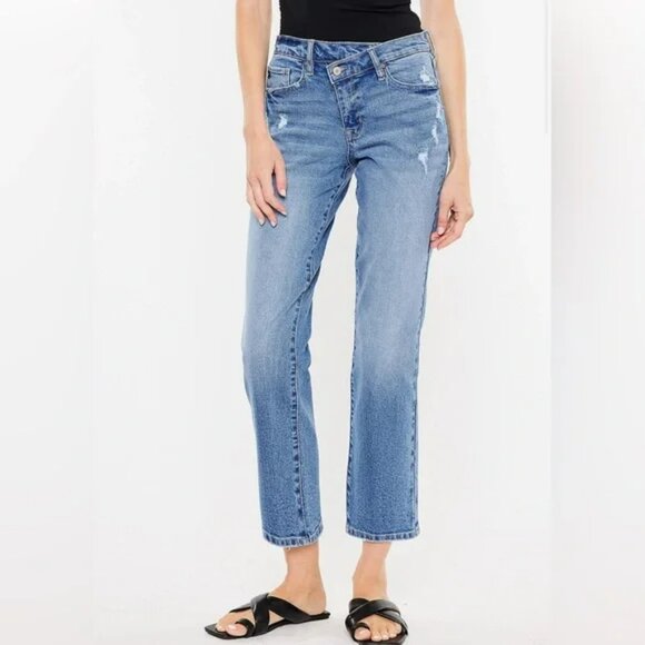 KanCan Straight High Rise Crossover Waist Jean Size 30 - Picture 1 of 8